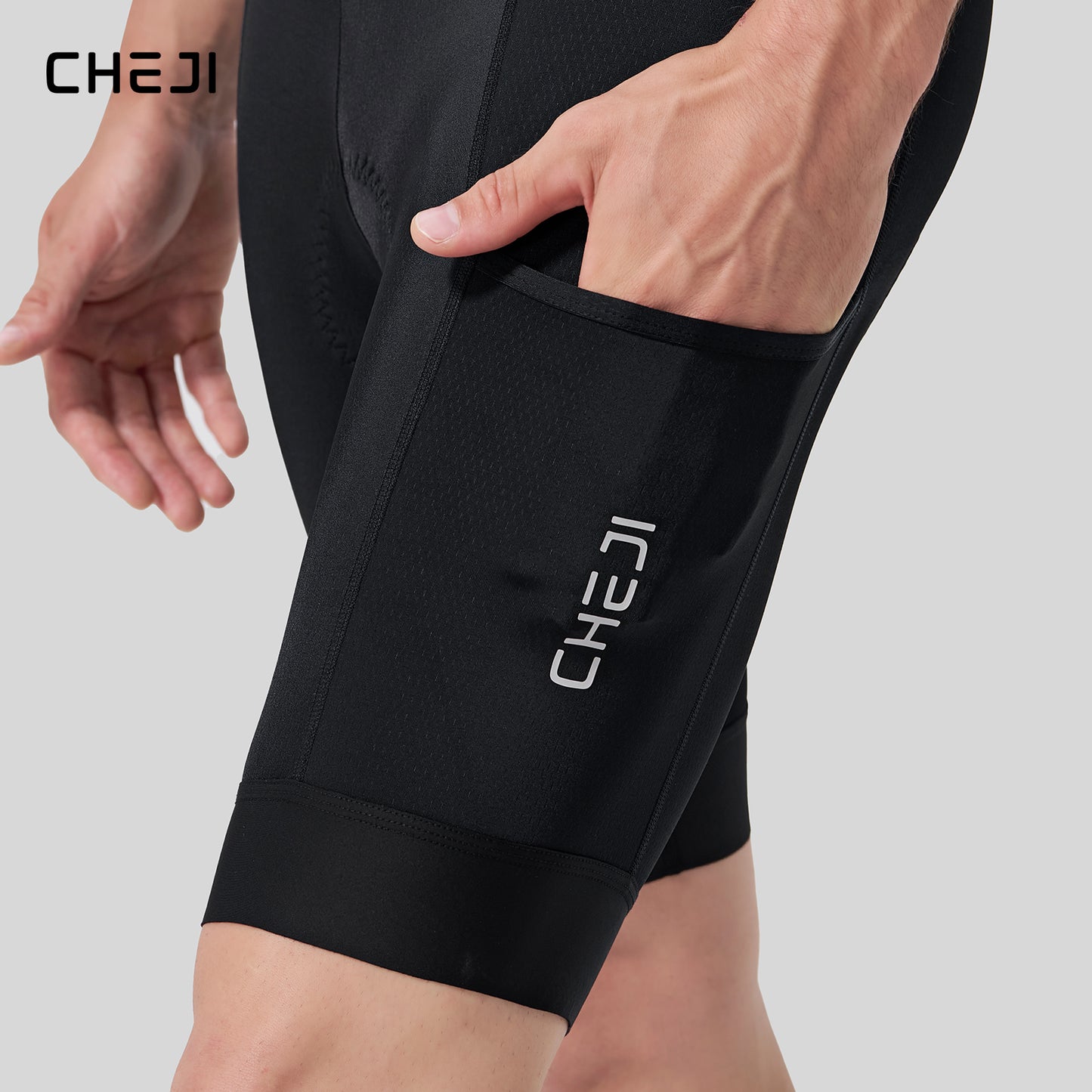 Cheji Men's Cycling Bib Shorts High-Quality Elastic Interface Pad