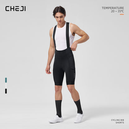 Cheji Men's Cycling Bib Shorts High-Quality Elastic Interface Pad