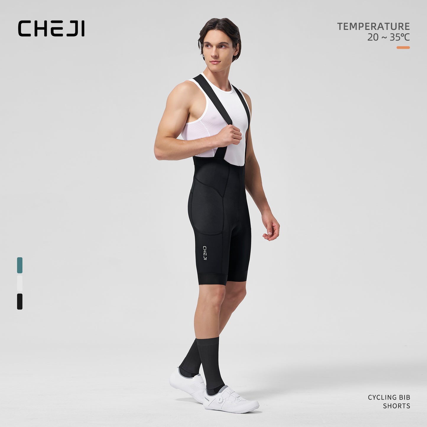 Cheji Men's Cycling Bib Shorts High-Quality Elastic Interface Pad