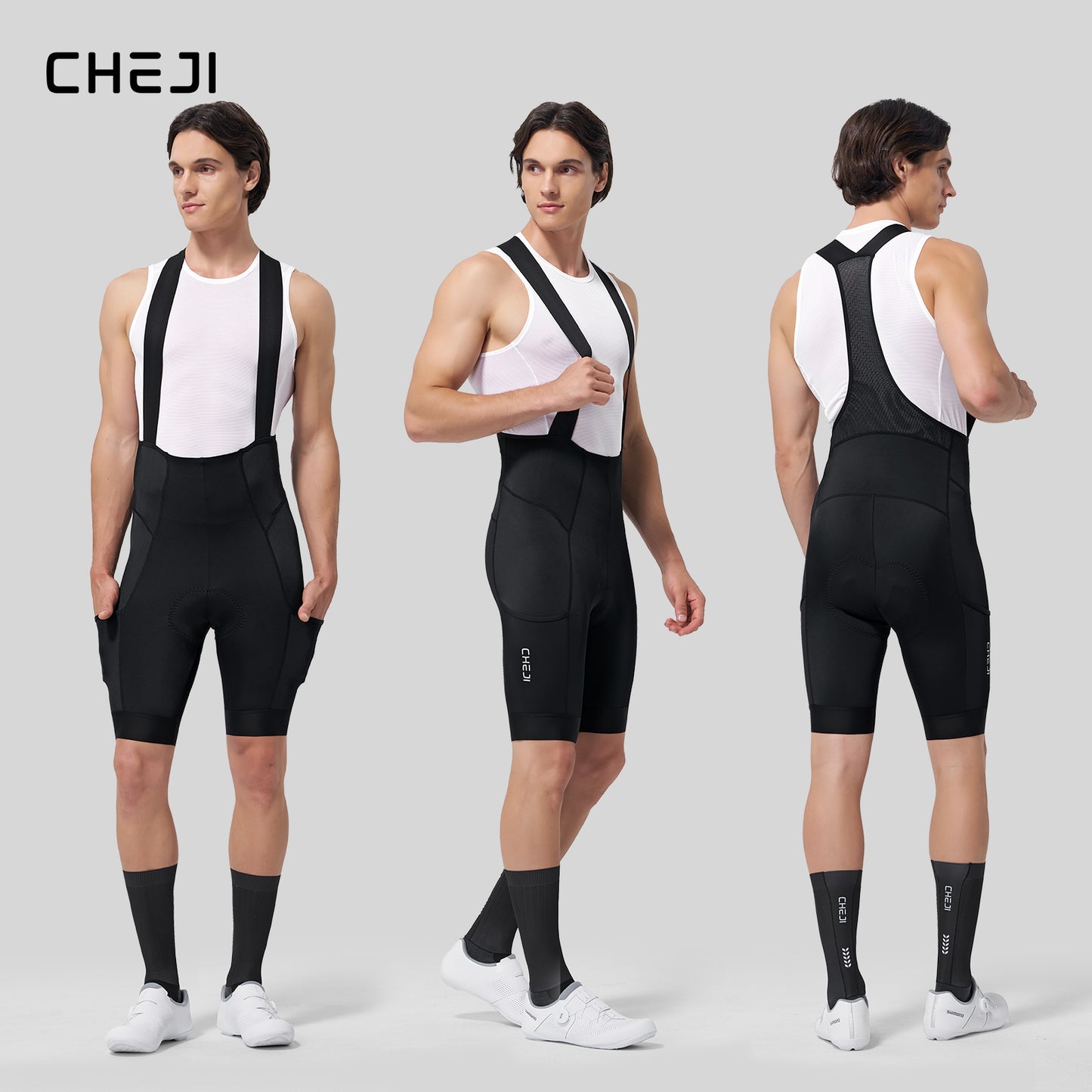 Cheji Men's Cycling Bib Shorts（wu shi B)
