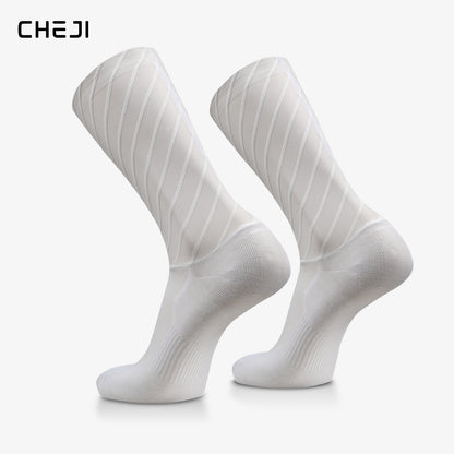 CHEJI Aero Cycling Socks - Premium Performance Pedal Power pro Cycling Crew Socks