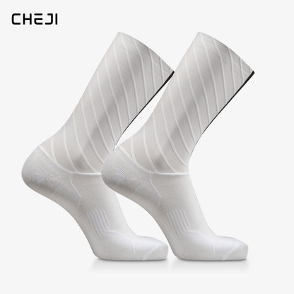 CHEJI Aero Cycling Socks - Premium Performance Pedal Power pro Cycling Crew Socks
