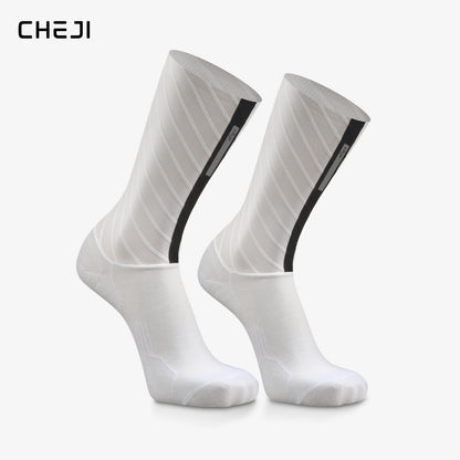 CHEJI Aero Cycling Socks - Premium Performance Pedal Power pro Cycling Crew Socks