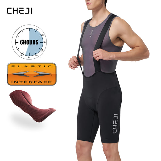 Cheji Men's Cycling Bib Shorts High-Quality Elastic Interface Pad