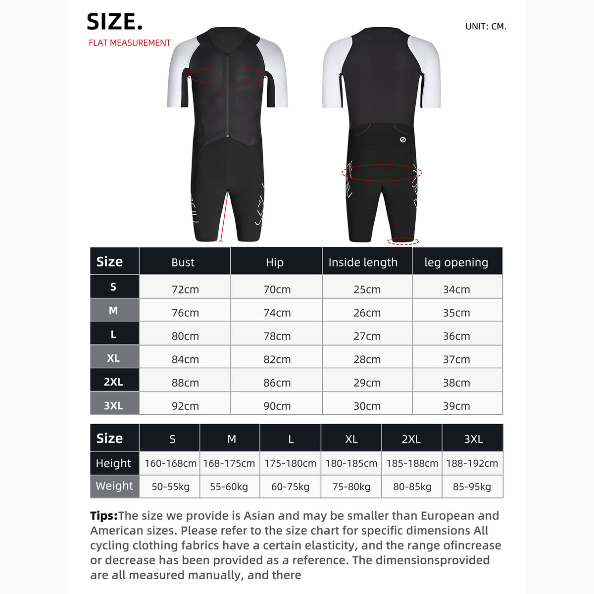 CHEJI Triathlon Suit – Men's One-Piece Racing Suit