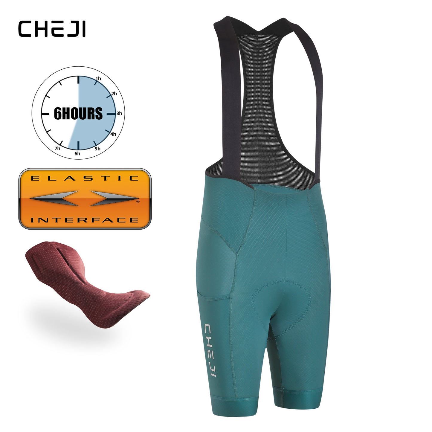 Cheji Men's Cycling Bib Shorts（wu shi B)