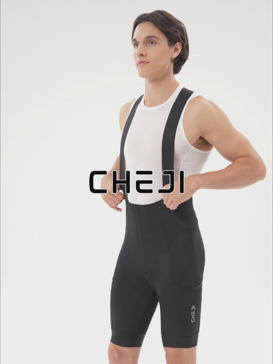 Cheji Men's Cycling Bib Shorts High-Quality Elastic Interface Pad